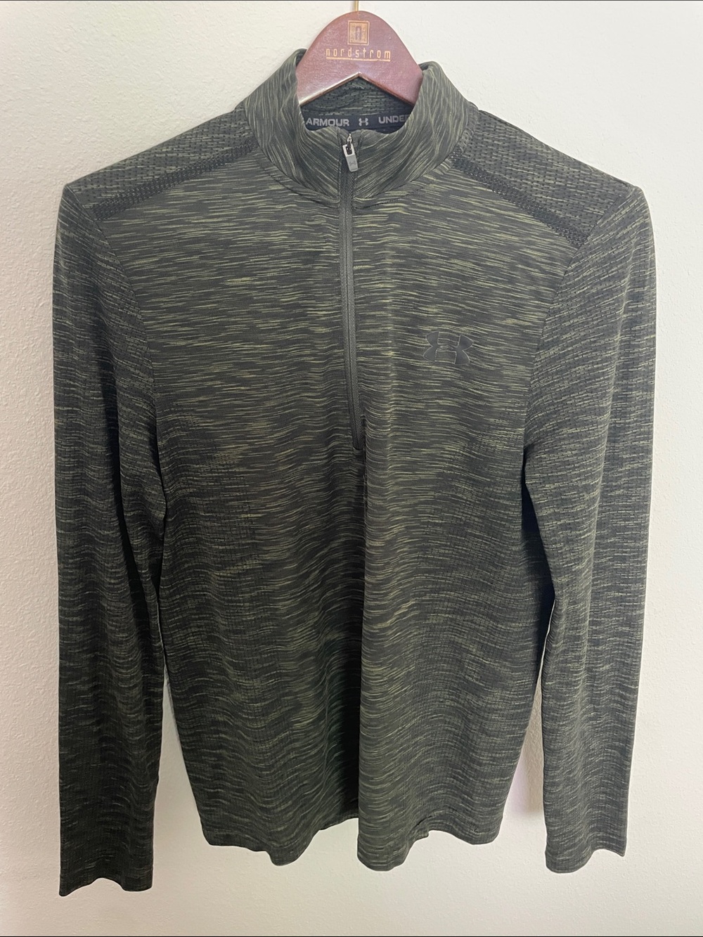 Under Armour Men’s Olive Green Heather Quarter-Zip Performance Pullover